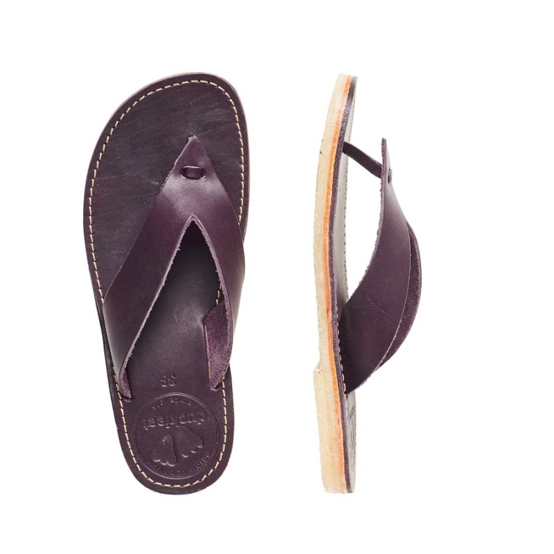 Men's Duckfeet Aero Sandals Dark Purple | FEI4293AH