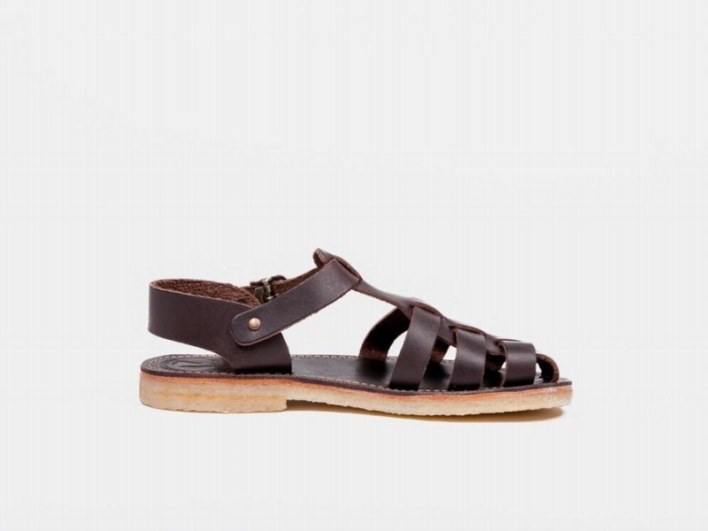 Men's Duckfeet Ringkobing Sandals Black Brown | TSO5648LG