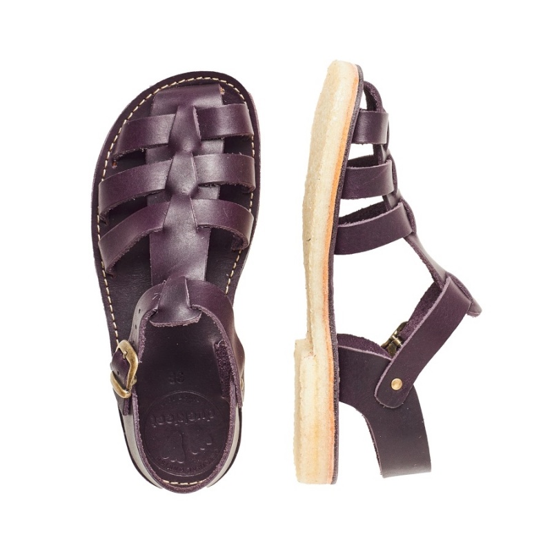 Men's Duckfeet Ringkobing Sandals Dark Purple | VTX4661CG