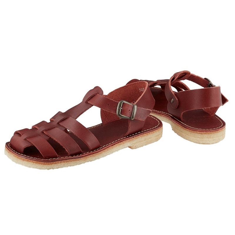 Men's Duckfeet Ringkobing Sandals Red Brown | NBE3592BV