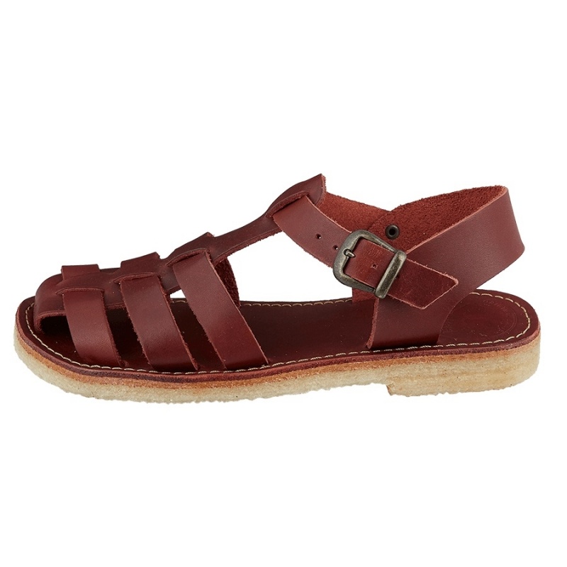 Men\'s Duckfeet Ringkobing Sandals Red Brown | NBE3592BV