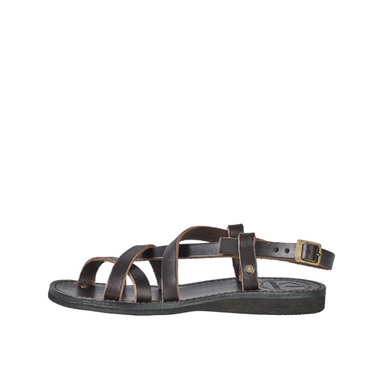 Men\'s Duckfeet Skagen Sandals Black Brown | WMJ8632VZ