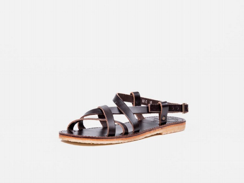 Women's Duckfeet Bornholm Sandals Black Brown | OAY499ZE