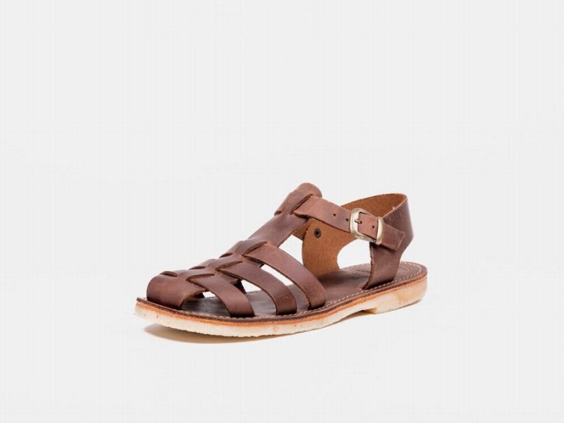 Women's Duckfeet Ringkobing Sandals Dark Brown | PVZ871HF