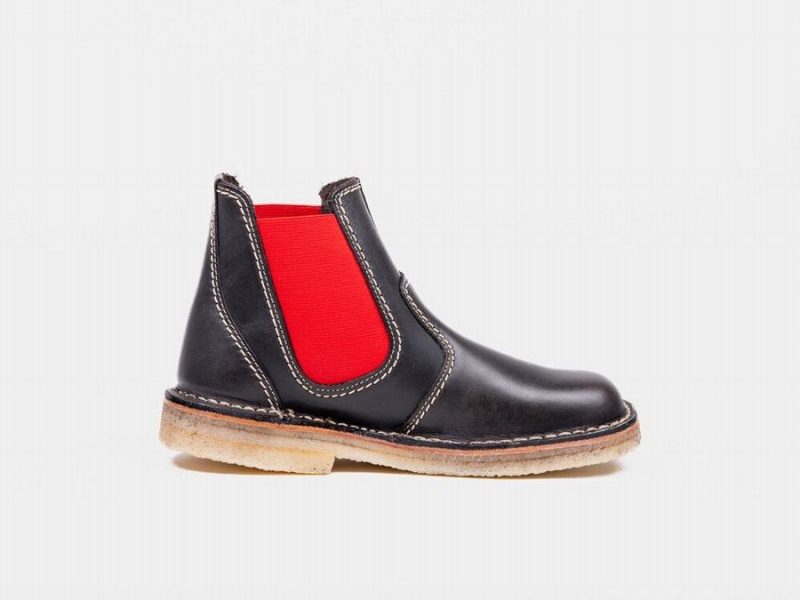 Women's Duckfeet Roskilde Boots Grey Black Red | UIH174IO