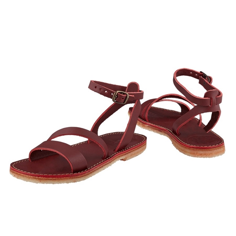 Women's Duckfeet Skaerbaek Sandals Red | QKL8841BO